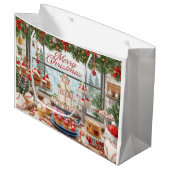 Grand Sac Cadeau Baseball thème de Noël dans Boulangerie (Devant Angle)