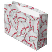 Grand Sac Cadeau Baseballs en calque Motif Anniversaire (Dos Angle)