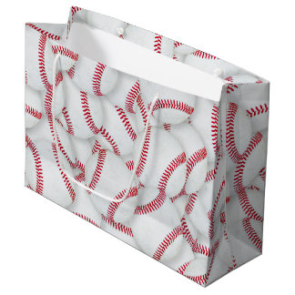 Grand Sac Cadeau Baseballs en calque Motif Anniversaire