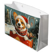 Grand Sac Cadeau Basenji Dog Roller Dessous de verre Noël (Dos Angle)