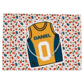 Grand Sac Cadeau Basket-ball de nom personnalisé (Dos)