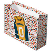 Grand Sac Cadeau Basket-ball de nom personnalisé (Devant Angle)