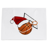 Grand Sac Cadeau Basket-ball et cerceau de Noël (Devant)