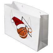 Grand Sac Cadeau Basket-ball et cerceau de Noël (Dos Angle)