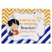 Grand Sac Cadeau Basket-ball mignonne Black cheveux Merci (Dos)