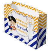 Grand Sac Cadeau Basket-ball mignonne Black cheveux Merci (Dos Angle)