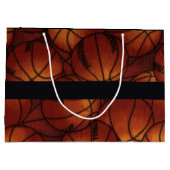 Grand Sac Cadeau Basket-balls sur la flanelle (Dos)