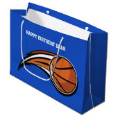 Grand Sac Cadeau Basketball Swoosh Blue Anniversaire (Devant Angle)
