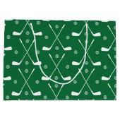 Grand Sac Cadeau Bat De Golf Et Arrière-Plan Vert (Dos)