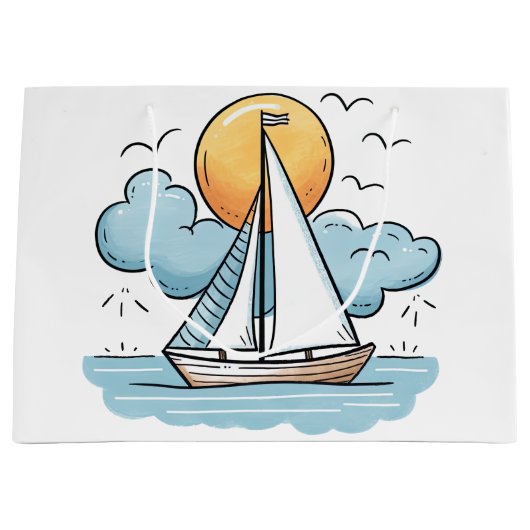 Grand Sac Cadeau Bateau (Devant)