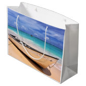 Grand Sac Cadeau Bateau Sur La Plage (Dos Angle)