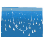 Grand Sac Cadeau Bateaux à voile en mer bleu profond - Regatta Bate (Dos)