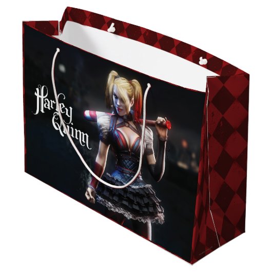 Grand Sac Cadeau Batman Arkham Knight | Harley Quinn avec Bat (Dos Angle)