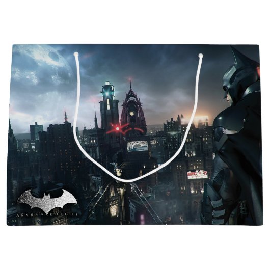 Grand Sac Cadeau Batman regardant la ville (Devant)