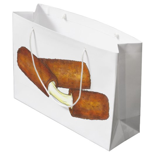 Grand Sac Cadeau Bâtons Fromage Mozzarella frits Alimentation en bo (Dos Angle)