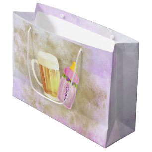 Grand Sac Cadeau BBQ bébé et bière Thème de la douche extérieure