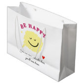 Grand Sac Cadeau Be Happy – Motivational Gift Bag | Uplifting Quote (Devant Angle)