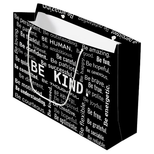 Grand Sac Cadeau Be Kind Word Cloud (Devant Angle)