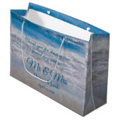 Grand Sac Cadeau Beach Blue Tropical Mariage Coastal Ocean Waves (Devant Angle)