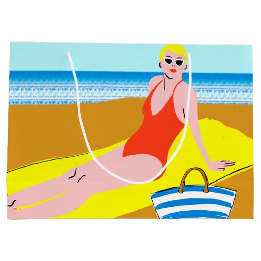 Grand Sac Cadeau Beachy Keen - Jaune (Dos)