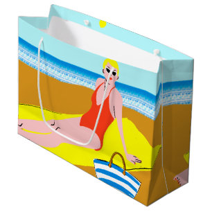 Grand Sac Cadeau Beachy Keen - Jaune