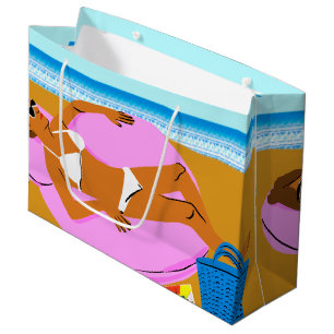 Grand Sac Cadeau Beachy Keen - Rose