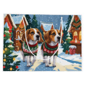 Grand Sac Cadeau Beagle Dogs Christmas Snow Holiday (Dos)