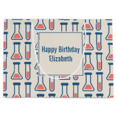 Grand Sac Cadeau Beaker & Test Tube Science Thème Anniversaire (Devant)