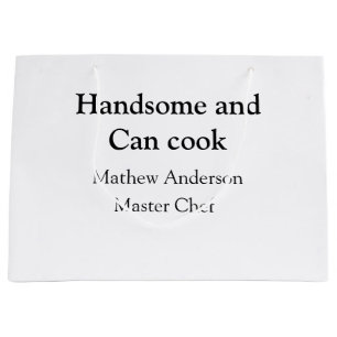 Grand Sac Cadeau Beau et peut cuisiner ajouter nom master chef date