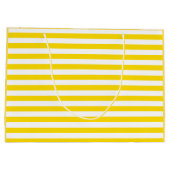 Grand Sac Cadeau Beau Modish Jaune Modèle rayé blanc (Dos)