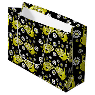 Grand Sac Cadeau Beau Peacock Décoratif