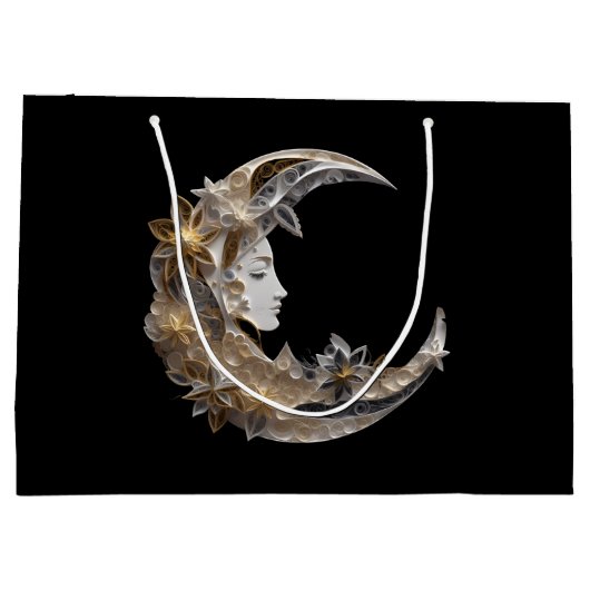 Grand Sac Cadeau Beau visage dans la lune (Dos)