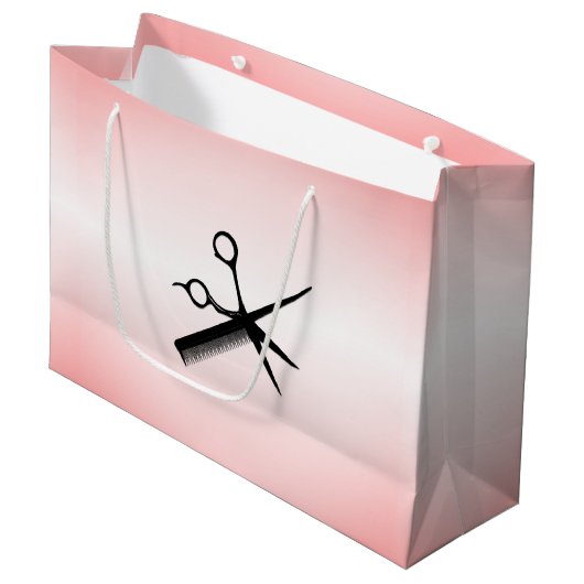 Grand Sac Cadeau Beauticier Design Rose (Devant Angle)