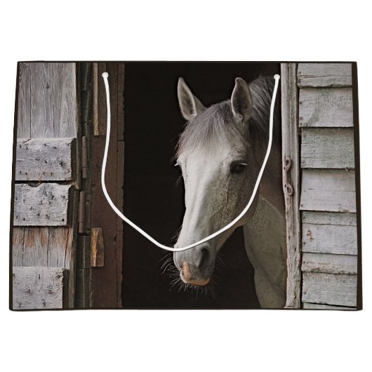 Grand Sac Cadeau Beautiful Gray Mare Horse (Devant)