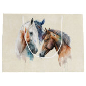 Grand Sac Cadeau Beaux Chevaux Style Boho Occidental (Dos)