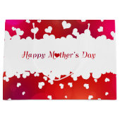 Grand Sac Cadeau Beaux coeurs heureux du jour de mère (Devant)