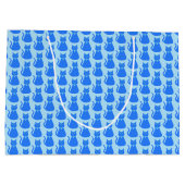 Grand Sac Cadeau Bébé Bleu mignon Chat Baby shower à motifs (Dos)