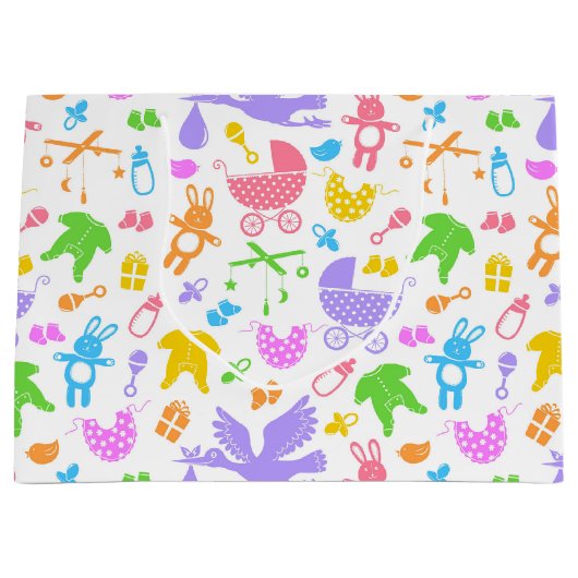 Grand Sac Cadeau Bébé coloré (Devant)