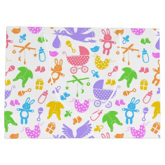 Grand Sac Cadeau Bébé coloré (Dos)