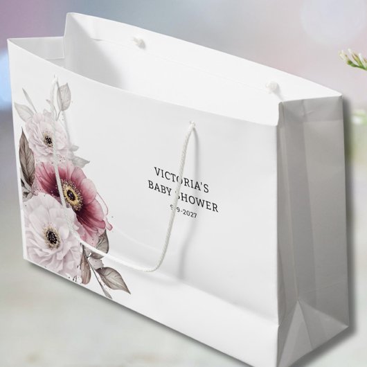 Grand Sac Cadeau Bébé dans le Baby shower en fleur