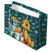 Grand Sac Cadeau Bébé Dinosaure (Devant Angle)