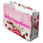 Grand Sac Cadeau Bébé Félicitations Félicitations Amour Juste Bloss (Devant Angle)