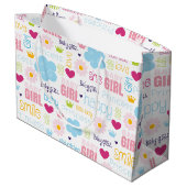 Grand Sac Cadeau Bébé fille (Dos Angle)