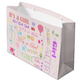 Grand Sac Cadeau Bébé fille (Dos Angle)