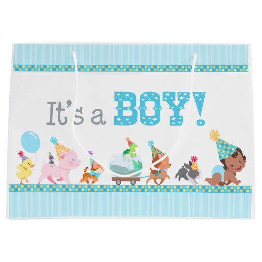 Grand Sac Cadeau Bébé garçon (Devant)