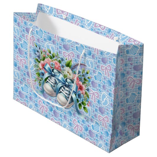Grand Sac Cadeau Bébé garçon (Devant Angle)