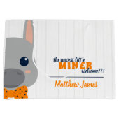 Grand Sac Cadeau Bébé Garçon Orange Donkey (Devant)