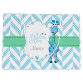Grand Sac Cadeau Bébé Giraffe Bleue Baby shower 2 (Dos)