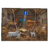 Grand Sac Cadeau Bébé Jésus Manger Nativité de Noël (Dos)