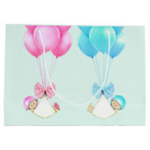 Grand Sac Cadeau Bébé jumeaux fille et garçon (Dos)